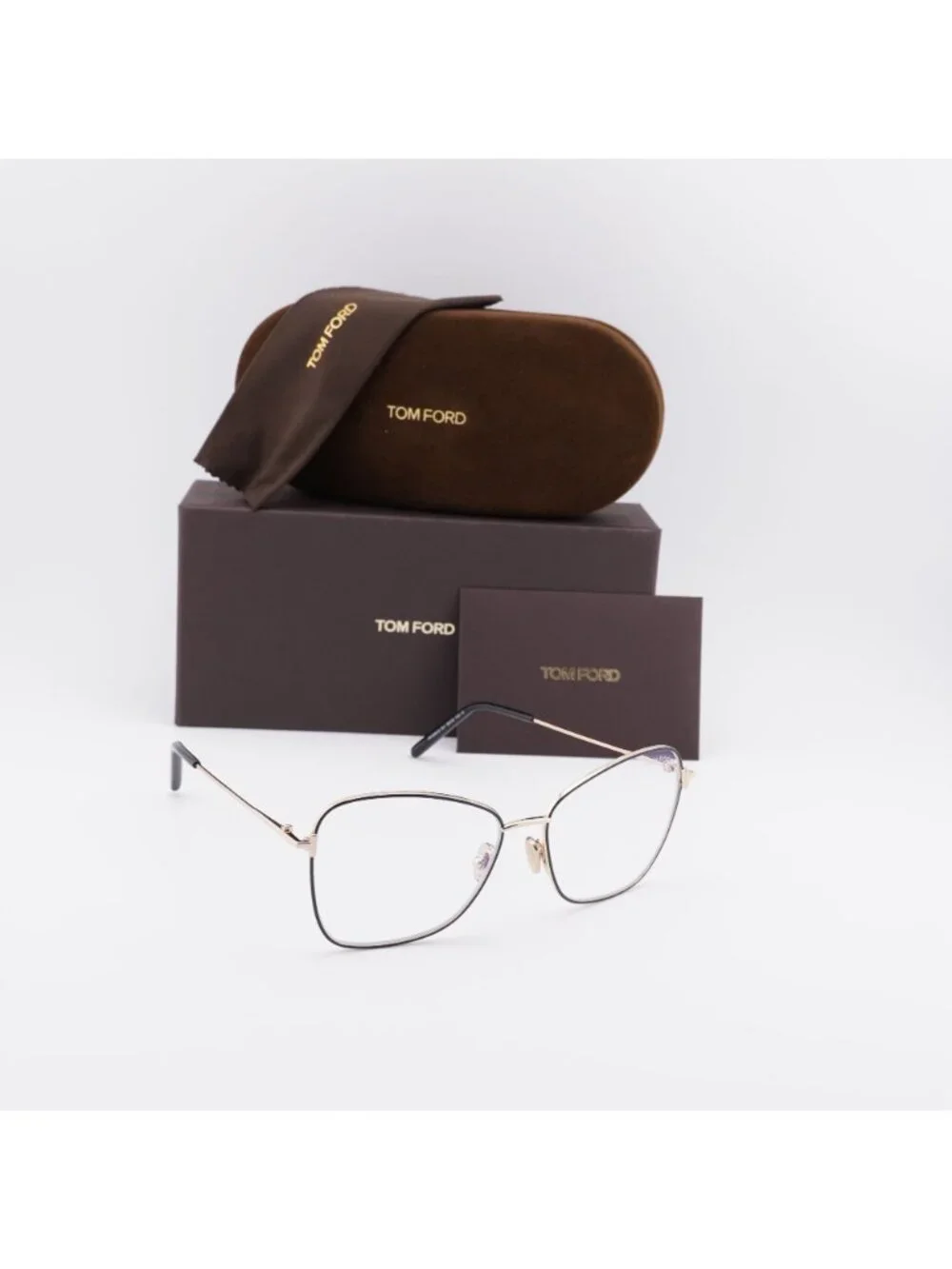 Tom Ford FT5906-B 001 Butterfly Eyeglasses 55mm - Black / Blue Light Block